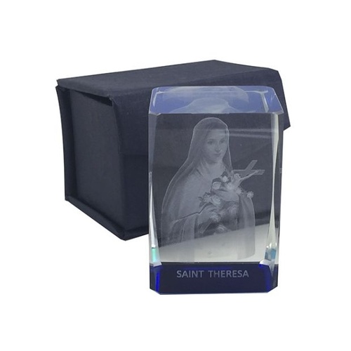 ORNAMENT LASER ETCHED CRYSTAL ST THERESA