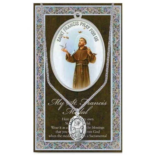 BIOGRAPHY WITH PENDANT SET ST FRANCIS