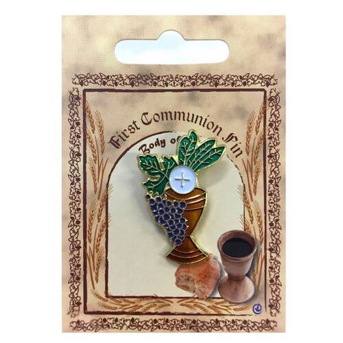 COMMUNION LAPEL PIN CHALICE AND GRAPES 