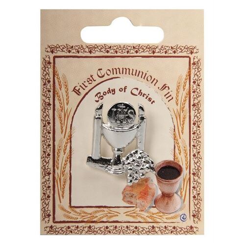 COMMUNION LAPEL PIN CHALICE  SILVER