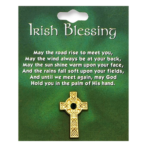 LAPEL PIN IRISH BLESS CELTIC CROSS