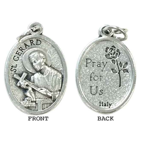 MEDAL ST GERARD SILVER OXIDE 22MM OVAL