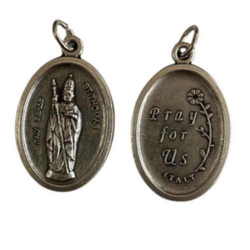 MEDAL ST THOMAS SILVER OXIDE 22MM OVAL