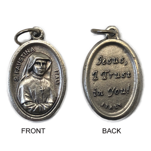 MEDAL ST FAUSTINA SILVER OXIDE 22MM OVAL