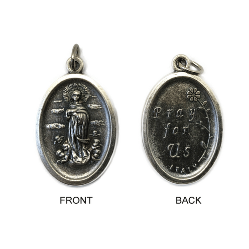 MEDAL ASSUMPTION SILVER OXIDE 22MM OVAL