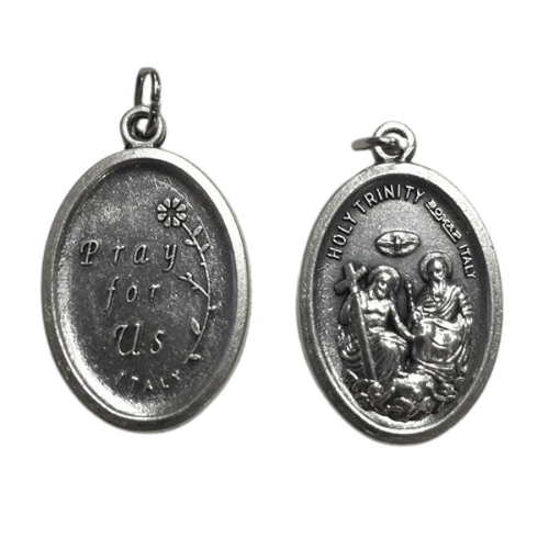 MEDAL HOLY TRINITY SILVER OXIDE 22MM OVAL