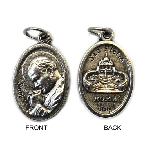 MEDAL POPE JOHN PAUL SILVER OXIDE 22MM OVAL