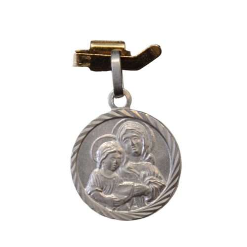 MEDAL STERLING SILVER ROUND 10MM St Anne