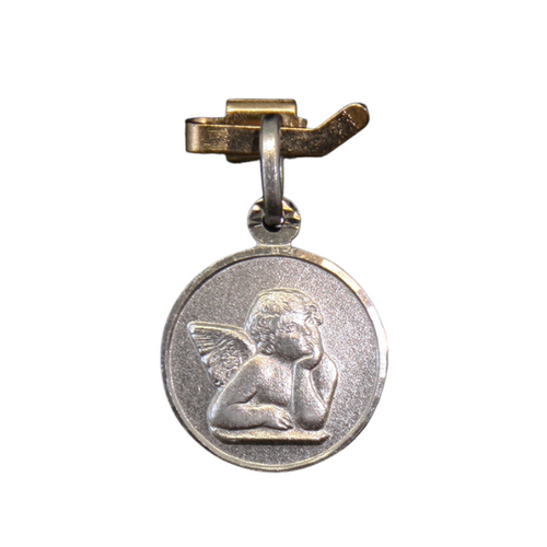 MEDAL STERLING SILVER ROUND 10MM Cherub