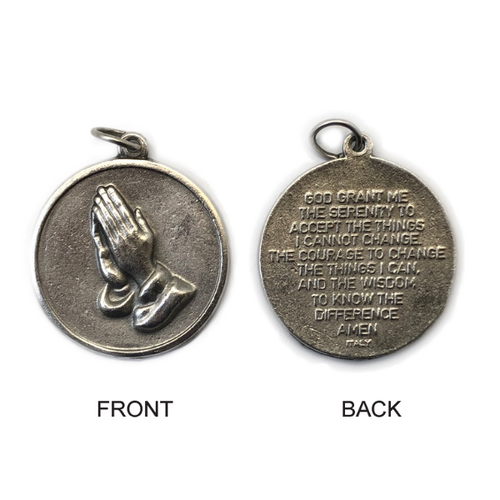 MEDAL PRAYING HANDS SERENITY 27mm