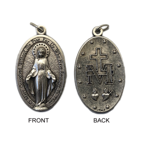 MEDAL MIRACULOUS SILVER LARGE