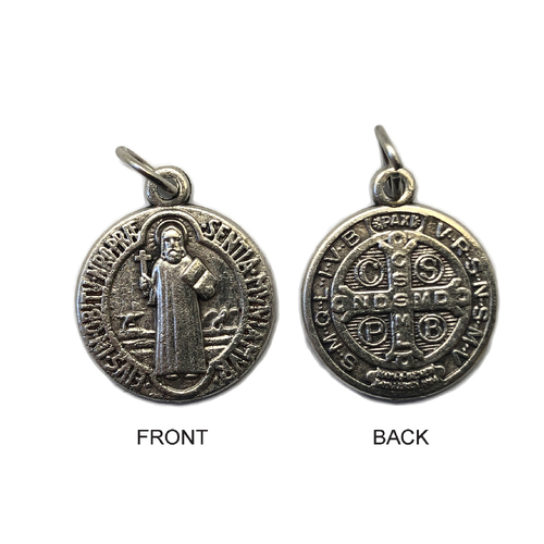 MEDAL ST BENEDICT ROUND OXIDE 18mm