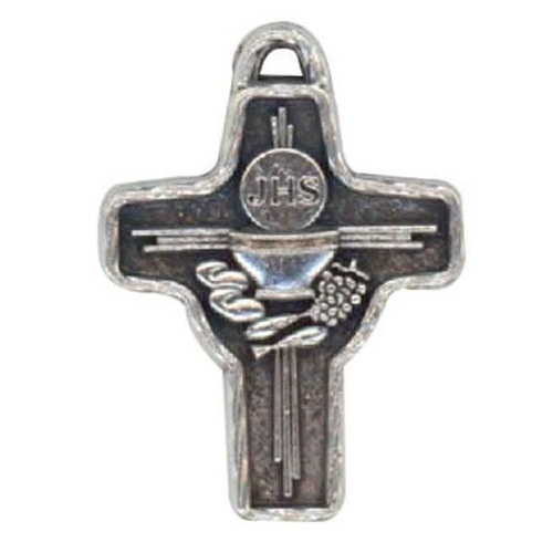 CROSS COMMUNION SYMBOLS SILVER OXIDE 20mm