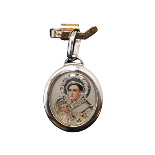 ST ANTHONY MEDAL COLOURED STERLING SILVER 19mm