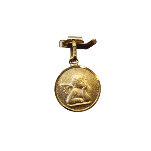 MEDAL 9 CT GOLD 10MM ROUND Angel 
