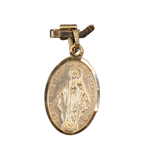 MEDAL 9 CT GOLD MIRACULOUS 22MM OVAL