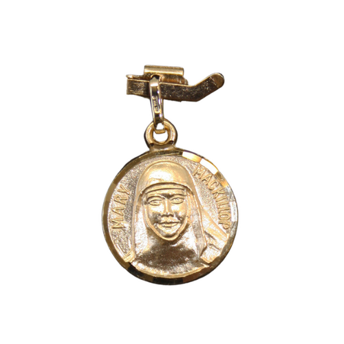 MEDAL MARY MACKILLOP ROUND 9KT GOLD