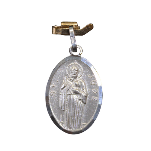 MEDAL STERLING SILVER OVAL 22 MM St Jude