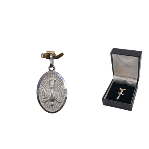 MEDAL STERLING SILVER OVAL 22 MM IN BOX Confirmation