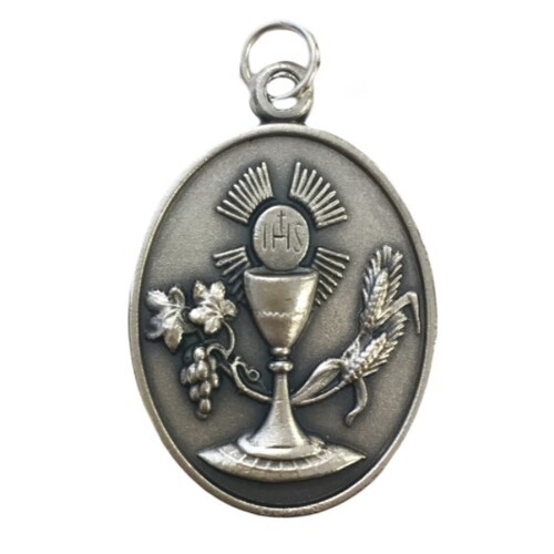 COMMUNION MEDAL SILVER 28mm 