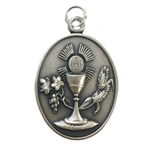 COMMUNION MEDAL SILVER 28mm