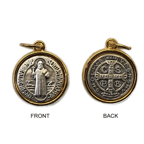 MEDAL ST BENEDICT TWO-TONE 18mm