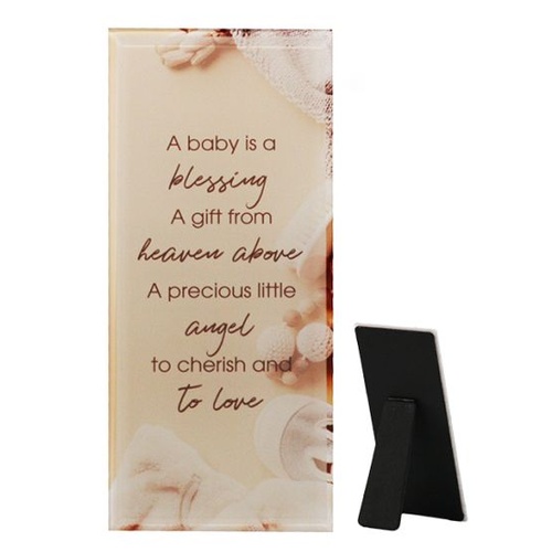 GLASS PLAQUE BABY BLESSING   **Limited Stock**