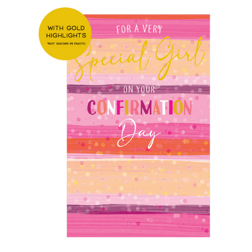 CONFIRMATION CARD - SPECIAL GIRL WITH GOLD HIGHLIGHTS