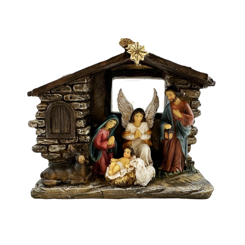 NATIVITY SET ALL-IN-ONE RESIN WITH STAR