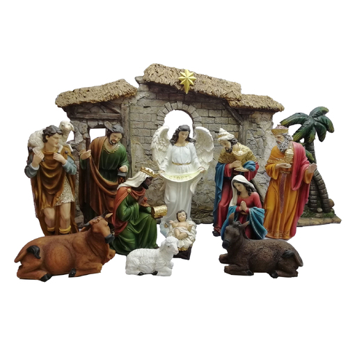 NATIVITY SET & STABLE 11PCS 300MM