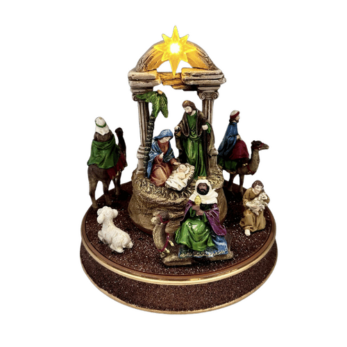 CAROUSEL NATIVITY SET WITH LED LIGHT AND MUSIC