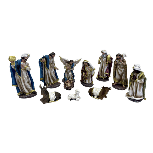 NATIVITY SET RESIN 125MM 11PCS