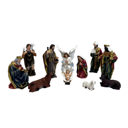 NATIVITY SET RESIN 100MM 11PCS