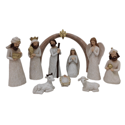 NATIVITY SET & STABLE - 10 PCS 140MM