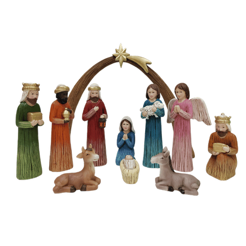 NATIVITY SET & STABLE - 11 PCS 125MM