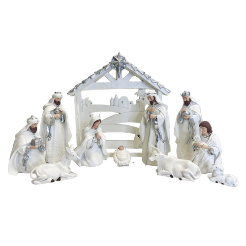 NATIVITY SET & STABLE - 11PCS