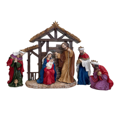 NATIVITY SET & STABLE - 6 PCS 180MM