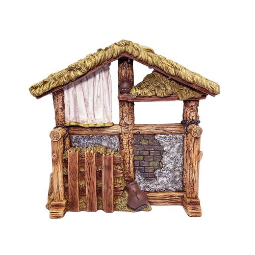 NATIVITY STABLE WOOD-LOOK 370MM