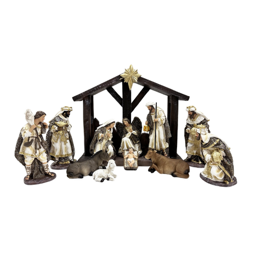 NATIVITY SET & STABLE - 200MM 11PCS