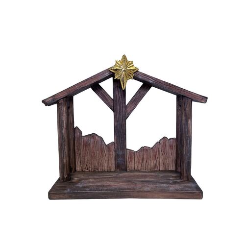 NATIVITY STABLE WOOD-LOOK 305MM