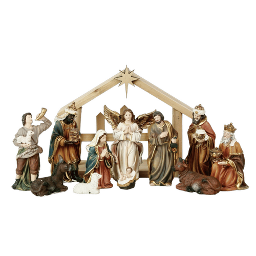 NATIVITY SET & STABLE - 11PCS 125MM