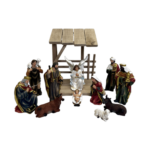 NATIVITY SET & STABLE 11PCS 125MM