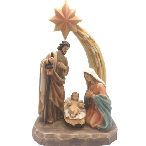 HOLY FAMILY NATIVITY WITH STAR 300MM