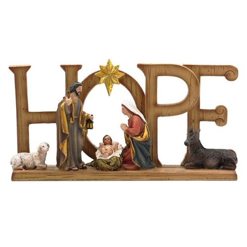 NATIVITY SCENE RESIN - HOPE