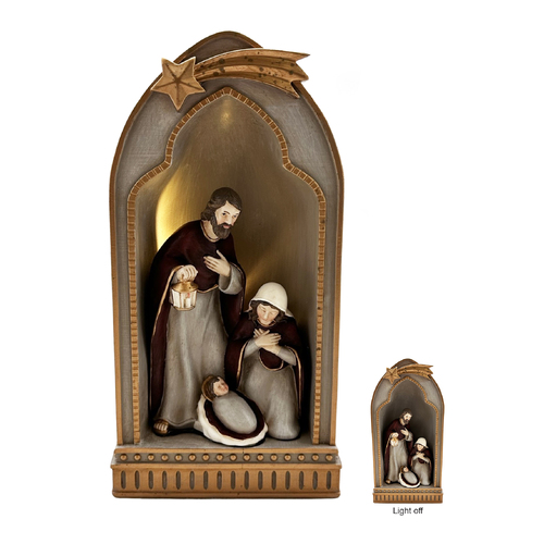NATIVITY SCENE HOLY FAMILY WITH ARCH 24CM