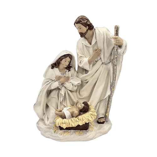 HOLY FAMILY NATIVITY SCENE WHITE