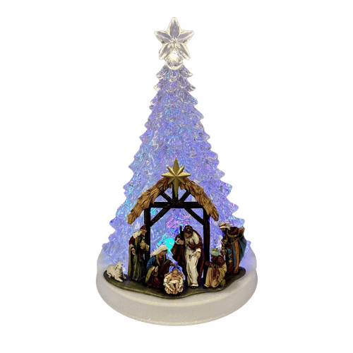 CHRISTMAS TREE WITH NATIVITY - LED