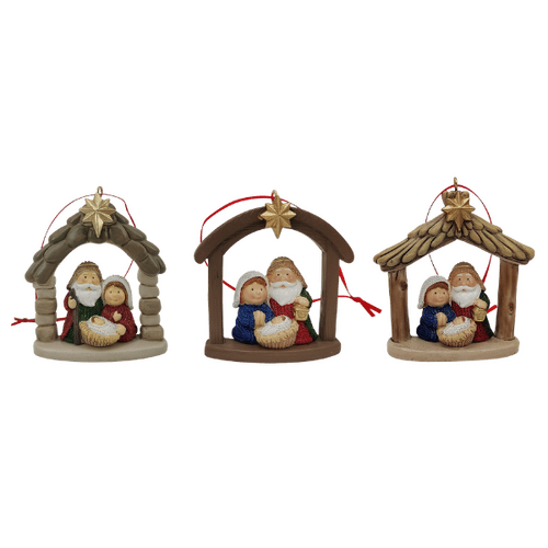 CHRISTMAS NATIVITY ORNAMENTS - SET OF 3