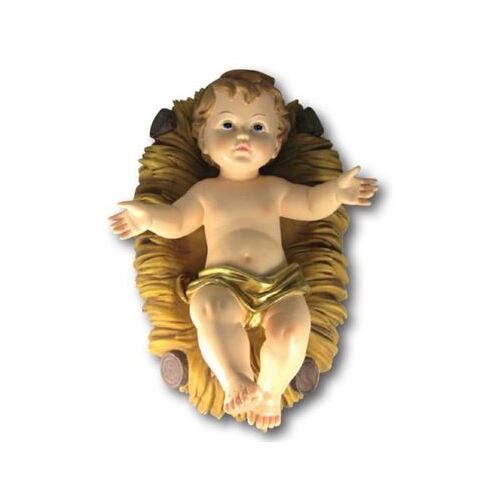 NATIVITY PIECE - BABY JESUS IN MANGER RESIN 300MM