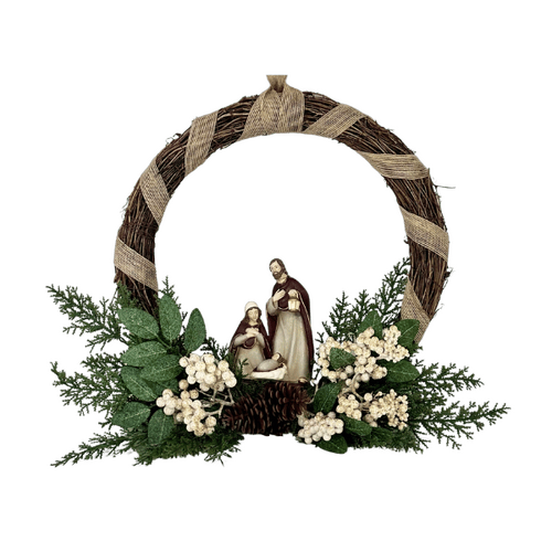 CHRISTMAS WREATH WITH HOLY FAMILY 350MM